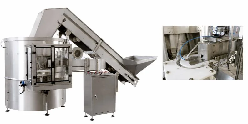 Automatic PET bottle unscrambler with elevator and infeed system