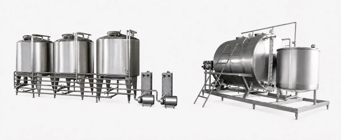 Automatic clean-in-place system with stainless steel tanks and circulation skid